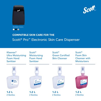 Scott Pro Automatic Wall Mounted Hand Soap/Hand Sanitizer Dispenser, Black (32504)
