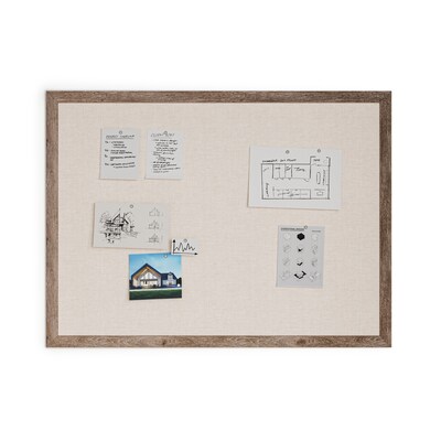 U Brands Linen Bulletin Board, Wood Frame, 4' x 3' (4894U00-01)