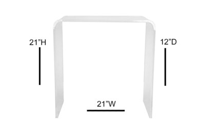 Designstyles Luxurious Acrylic Night Table, Clear (DST-ANT)