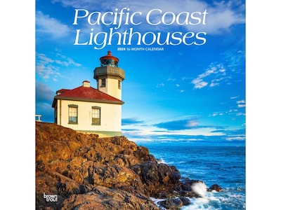 2024 BrownTrout Pacific Coast Lighthouses 12 x 12 Monthly Wall Calendar (9781975463700)