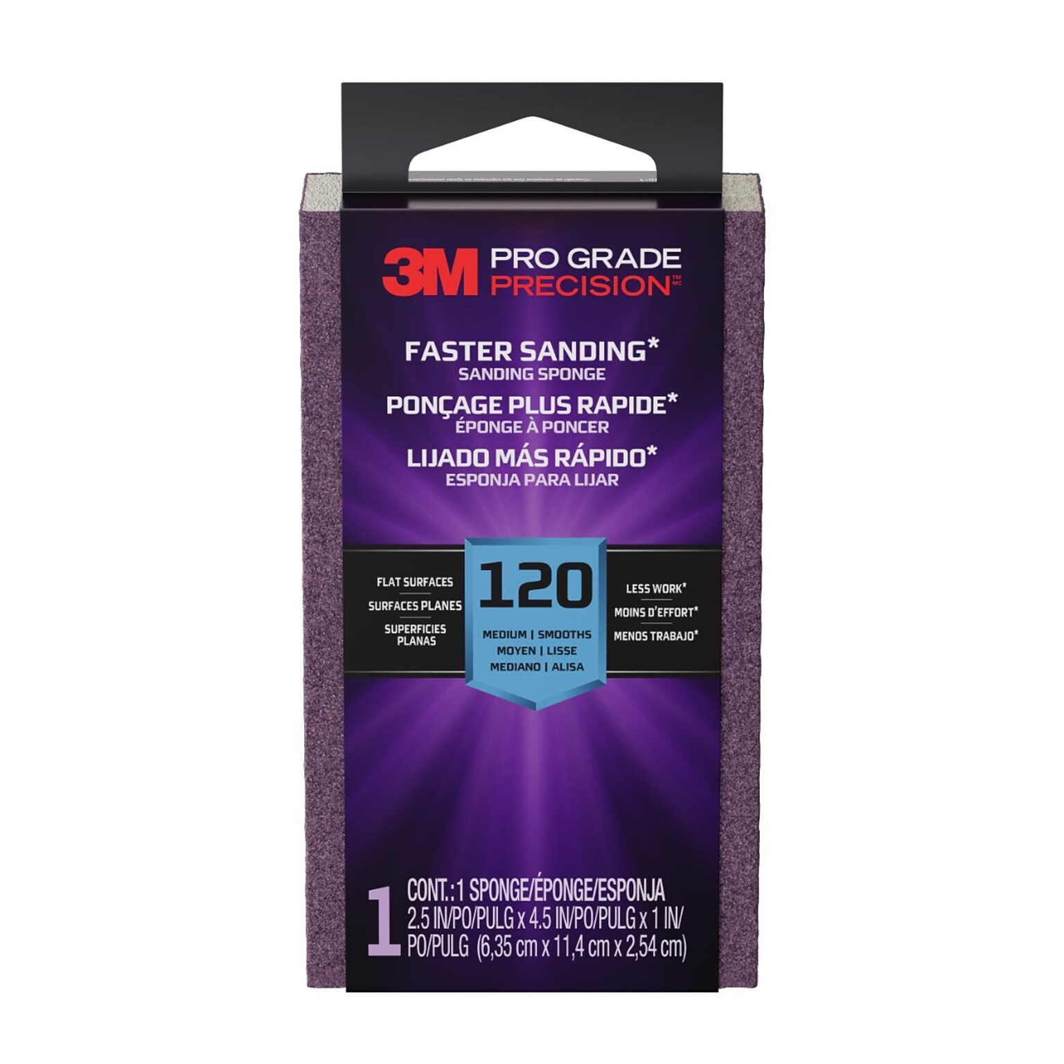 3M Pro Grade Precision Sanding Block Sponge, 2.5 x 4.5 (FSB120-PGP-1T)