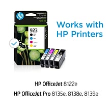 HP 923 Black/Cyan/Magenta/Yellow Standard Yield Ink Cartridges 4 Pack (6C3Y6LN)