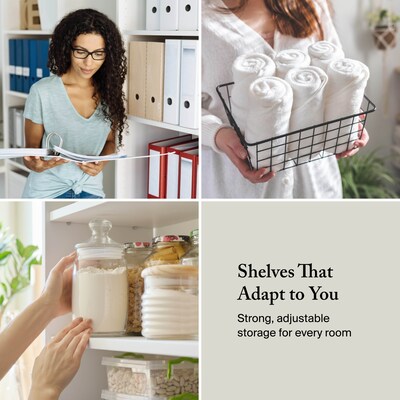 Bush Furniture Cabot 66" 5-Shelf Bookcase with Adjustable Shelves, Heather Gray (WC31766)