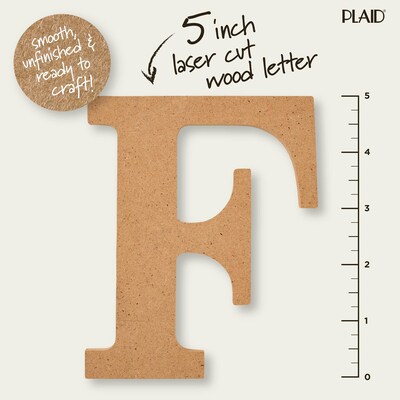 Plaid MDF Letters, 5", Brown Oxide, 12/Pack (PDE63559-12)