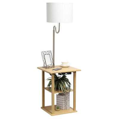 Simple Designs 57" Floor Lamp with Drum Shade, Tan (LF2016-TAN)