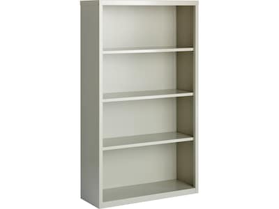 Hirsh HL8000 Series 60H 4-Shelf Bookcase with Adjustable Shelves, Light Gray Steel (21994)