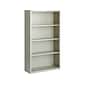 Hirsh HL8000 Series 60"H 4-Shelf Bookcase with Adjustable Shelves, Light Gray Steel (21994)