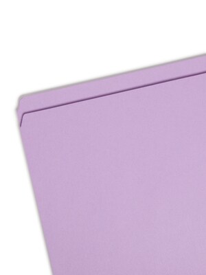 Smead Reinforced File Folder, Straight Cut, Legal Size, Lavender, 100/Box (17410)