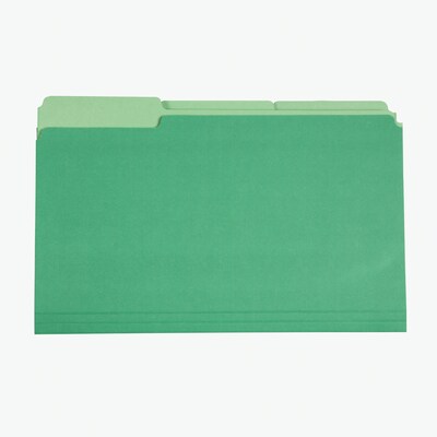 Pendaflex File Folder, Straight Cut, Assorted, Legal Size, Bright Green, 100/Box (153 1/3 BGR)