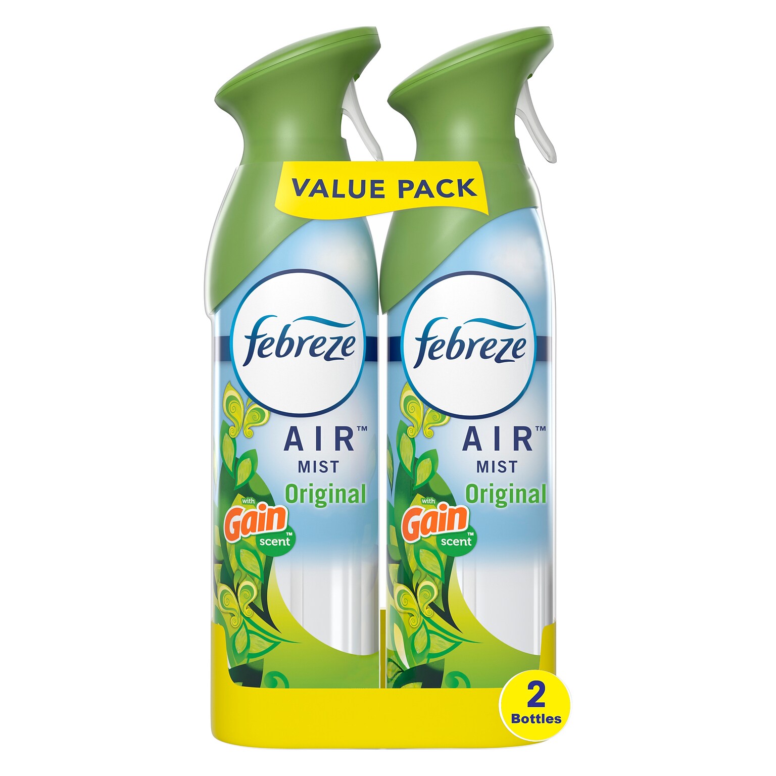 Febreze Odor-Fighting Air Freshener Aerosol, Gain Original Scent, 8.8 oz., 2/Pack (97810)