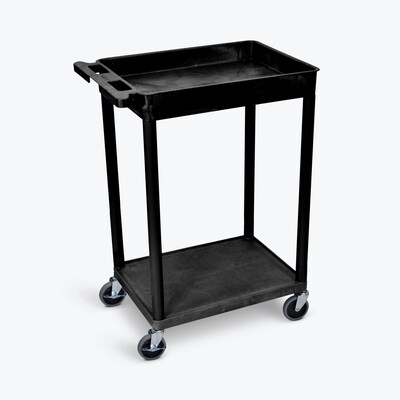 Luxor ENDURA 2-Shelf Utility Cart, Black (STC12-B)