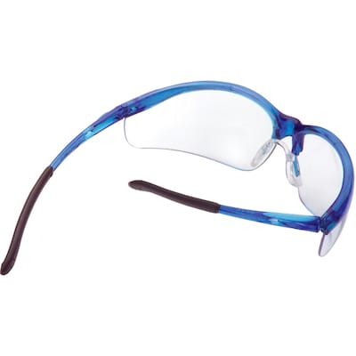 Global Industrial Half Frame Safety Glasses, Anti-Fog, Clear Lens, Blue Frame (708403CL)