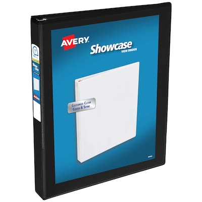 Avery Showcase 1 3-Ring View Binders, Slant Ring, Black (19600)