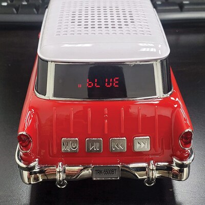 Audiobox Retro Ride Wireless Bluetooth 1955 Replica Car Speaker, Red (TRK-5500BYRD)