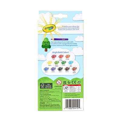 Crayola Erasable Kid's Colored Pencils, Assorted Colors, 12 Pencils/Box (68-4412)