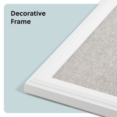 U Brands Linen Bulletin Board, White Frame, 30" x 20" (7081U00-01)