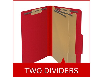 Medical Arts Press Pressboard Classification Folder, 2 Dividers, 2" Expansion, Legal Size, Deep Red, 10/Box (DV-T52-26-3DRD)
