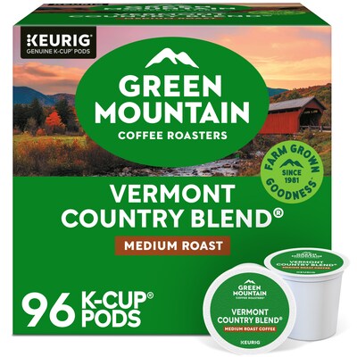 Green Mountain Vermont Country Blend Coffee Keurig® K-Cup® Pods, Medium Roast, 96/Carton (GMT6602CT)
