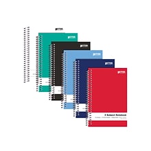 Better Office 3-Subject Notebooks, 5.5 x 9.5, College Ruled, 150 Sheets, 6/Pack (25746-6PK)