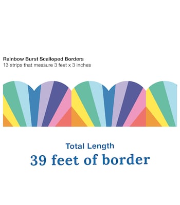 Carson Dellosa Education We Stick Together Rainbow Burst Scalloped Bulletin Board Borders, 13/Pack (108518)
