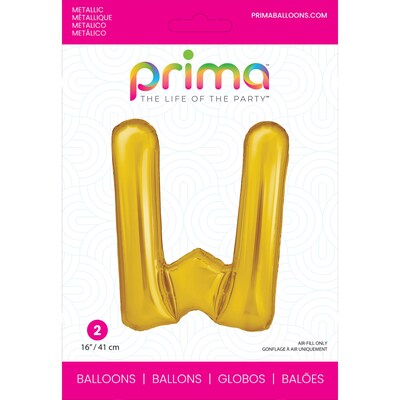 Party City (Air-Filled) 16 W Foil Balloon, Gold, 2/Pack (AM60050236-19)
