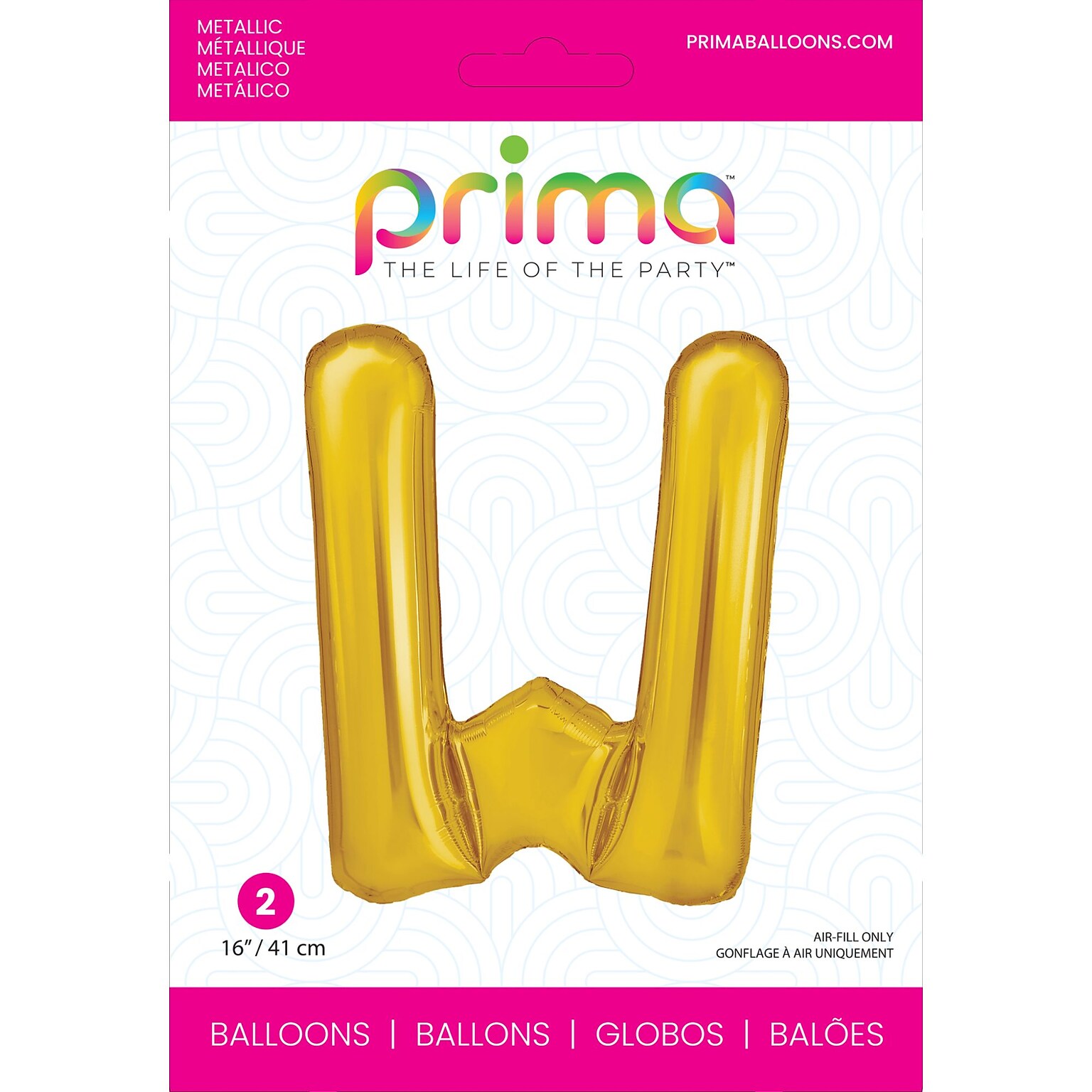 Party City (Air-Filled) 16 W Foil Balloon, Gold, 2/Pack (AM60050236-19)