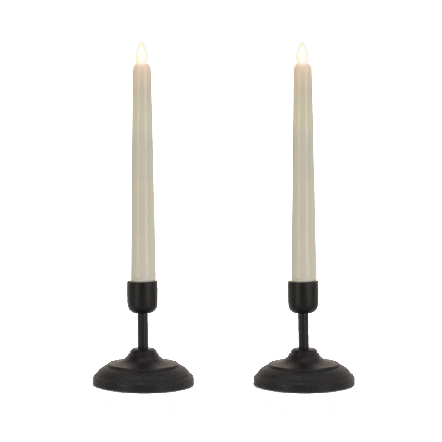National Tree Company HGTV Home Collection Flameless Heritage Candle Pair, Black Base (HGT100-G2SET02)