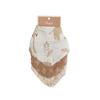 Baby Crane Kendi Muslin Bib, 3/Set (BC-120BS)