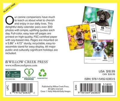 2027 Willow Creek What Dogs Teach Us 5.4 x 6.2 Day-to-Day Calendar (63835)