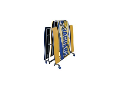 AmTab Ocean Waves Mobile Cafeteria Table w/ 4 Benches, 35" x 145", Assorted Colors (MBOWT12)