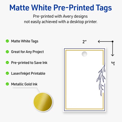 Avery  3 Blank Price & Merchandise Tags, White, 80/Carton (S00-DNQ-PRMWT10)
