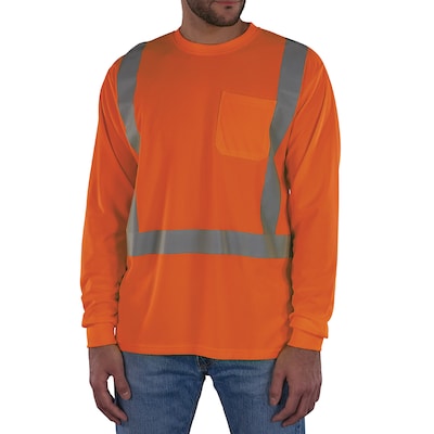 GloWear 8284 High Visibility Long Sleeve T-Shirt, ANSI Type R Class 2, Orange, 3XL (21917)