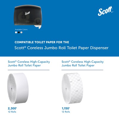 Scott Essential Coreless Jumbo Roll Bath Tissue Dispenser, Black (09602)
