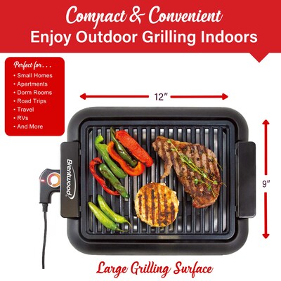 Brentwood 1,200-Watt Smokeless Portable Grill, Black (TS-643BK)