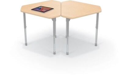 MooreCo Hierarchy Monroe Desk, 30W x 27D, Fusion Maple/Platinum Base (703673562959)
