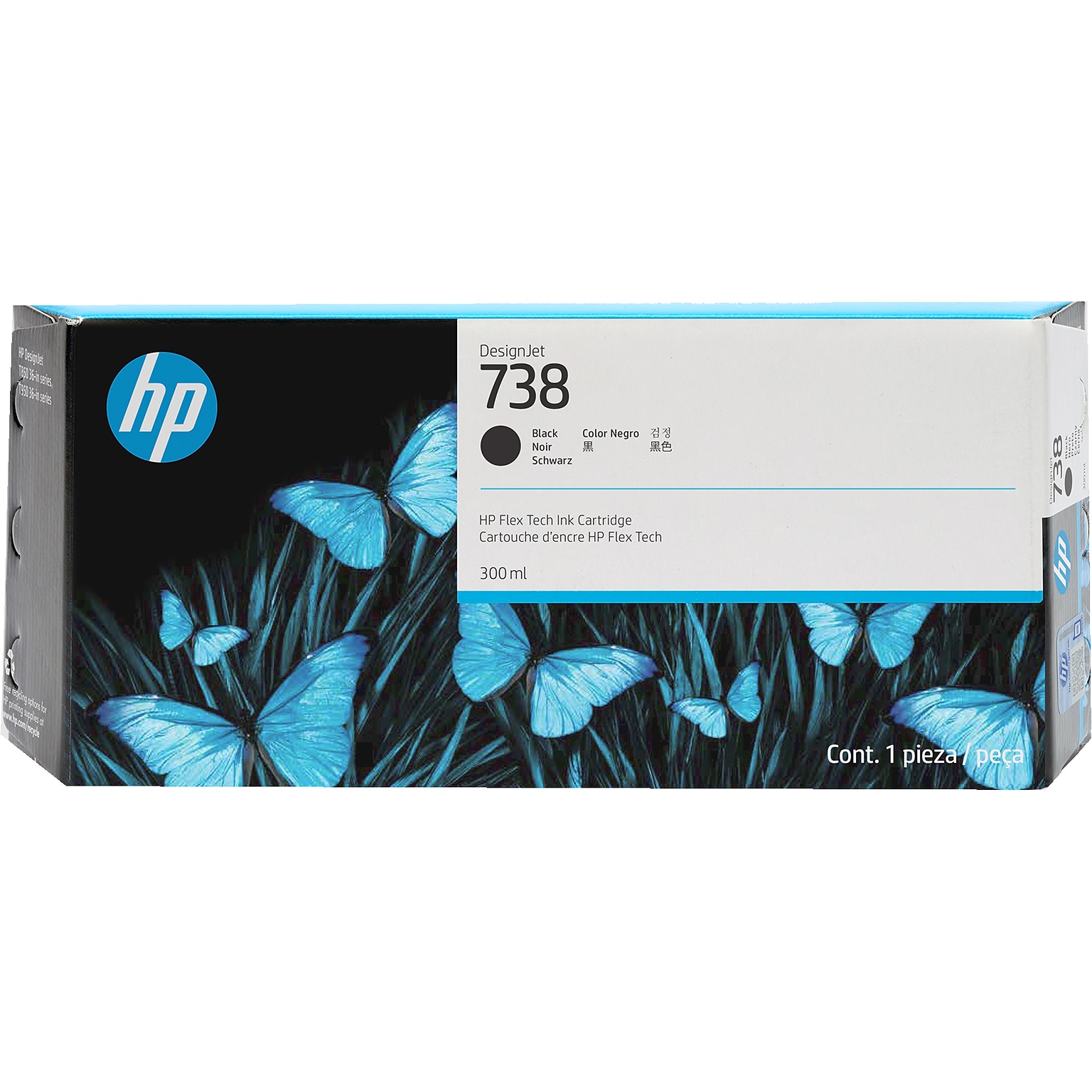HP 738 Black Standard Yield Ink Cartridge (498N8A)