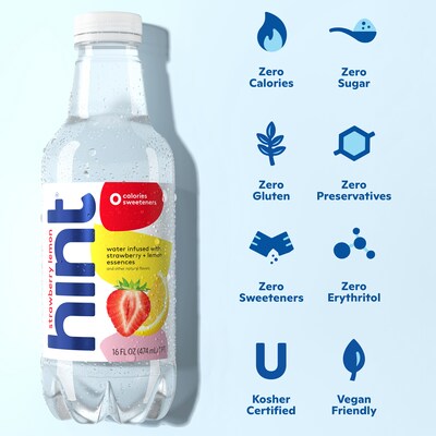 Hint Red Variety Pack Purified Water, 16 oz., 12 Bottles/Carton (00226)