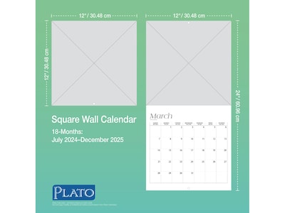 2024-2025 Plato Inspiration 12" x 12" Academic & Calendar Monthly Wall Calendar (9781975481322)