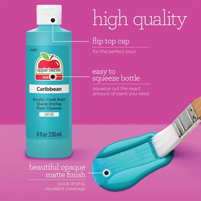 Apple Barrel Acrylic Paint Matte, 8oz., Crimson, 6/Pack (APP2605E-6)