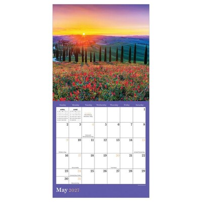 2027 TF Publishing Sunsets 7" x 7" Monthly Wall Calendar, Multicolored (27-2011)
