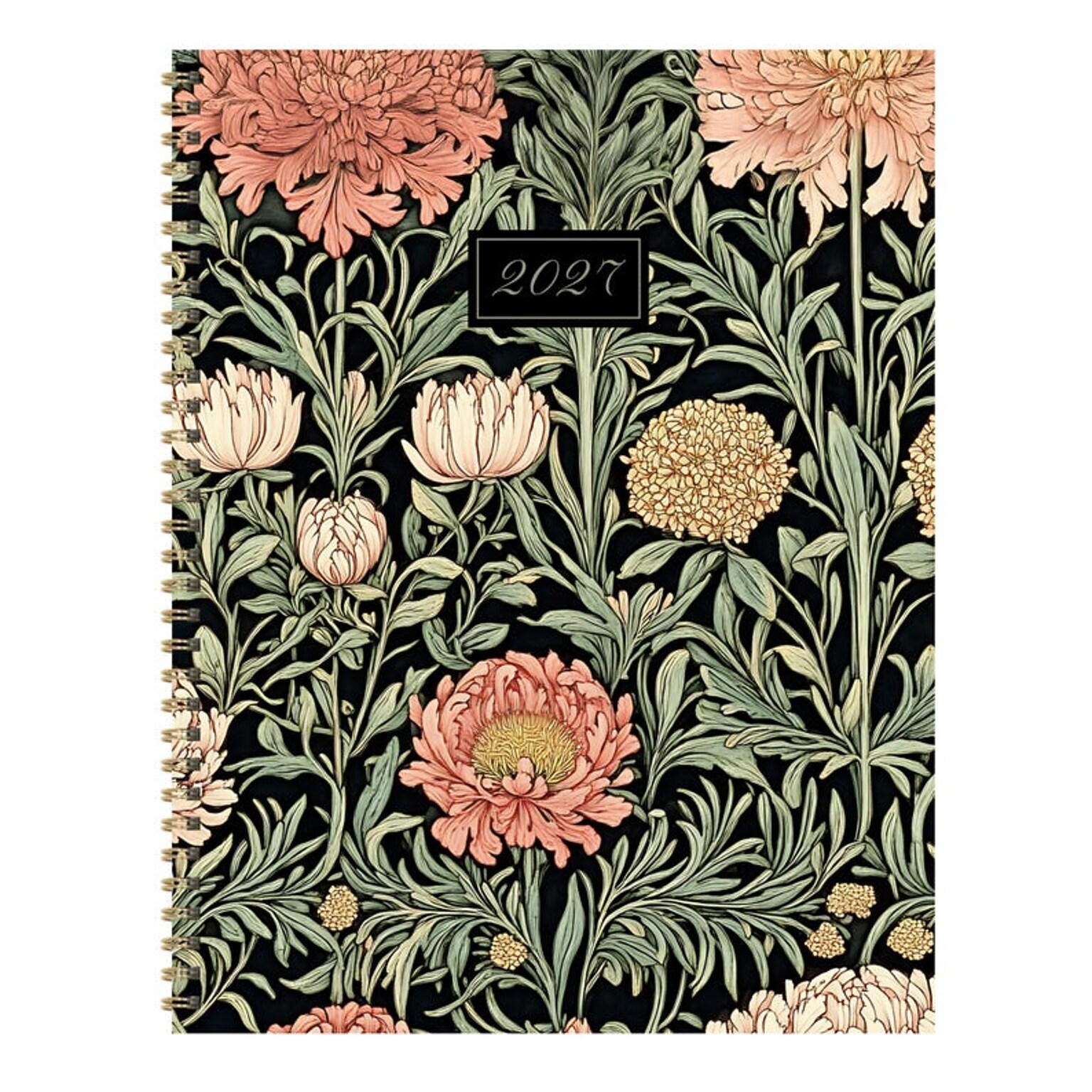 2027 TF Publishing Formal Flowers 9 x 11  Weekly & Monthly Standard Planner, Paperboard Cover, Multicolored (27-9722)