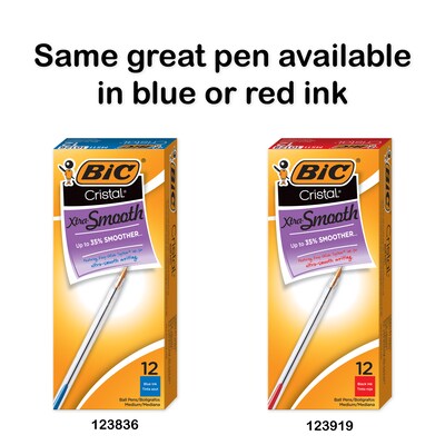 BIC Cristal Ballpoint Pens, Medium Point, Black Ink, 12/Pack (MS11BK)