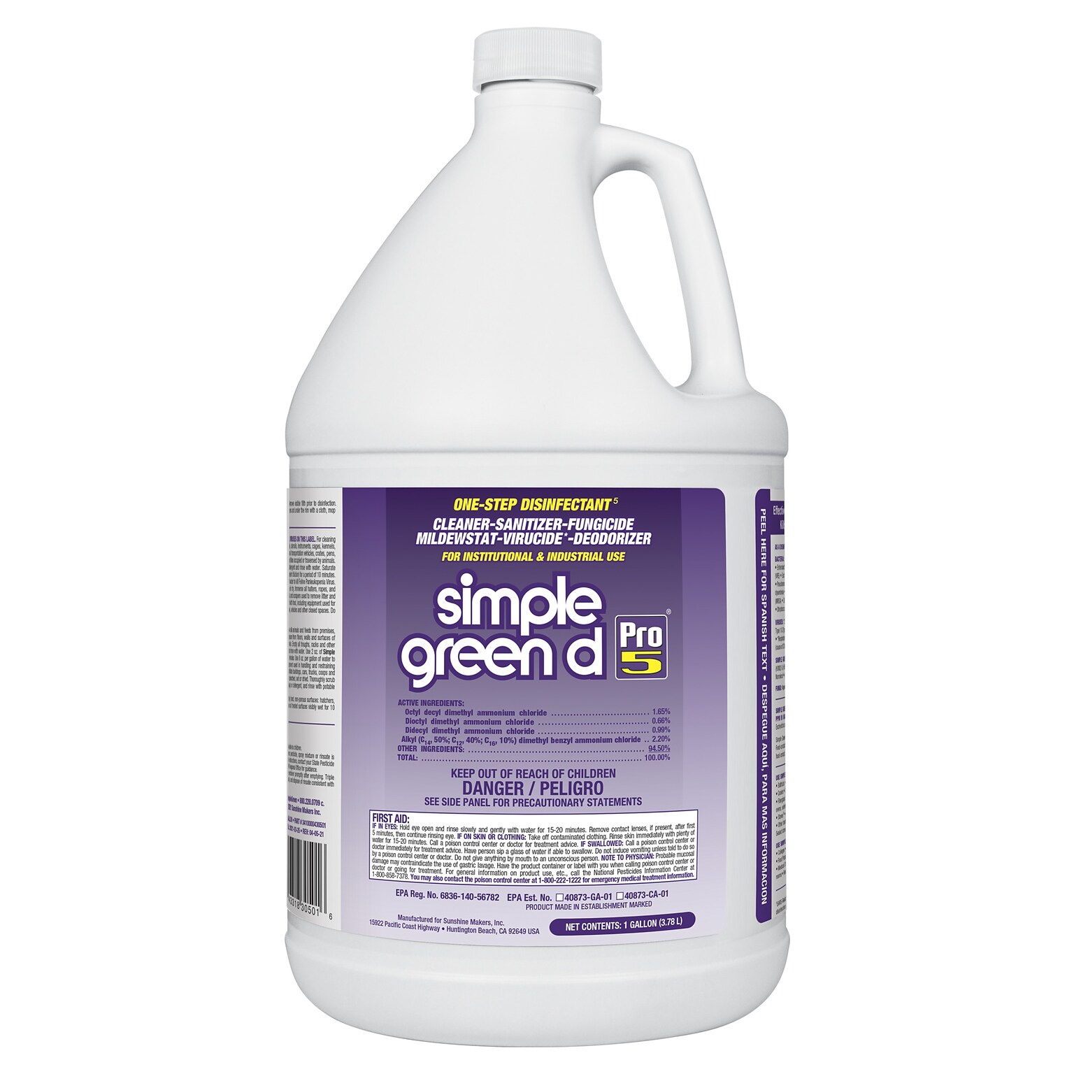 Simple Green Pro 5 Disinfectant All-Purpose Cleaner, Unscented, 1 gal. (SMP30501)