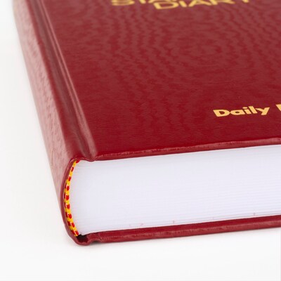 2026 AT-A-GLANCE Standard Hardcover Daily Diary, 5.75" x 8.25", Wide-Ruled, Red (SD387-13-26)