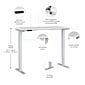 Bush Business Furniture Move 40 Series 60"W Electric Height Adjustable Standing Desk, White/Cool Gray Metallic (M4S6030WHSK)