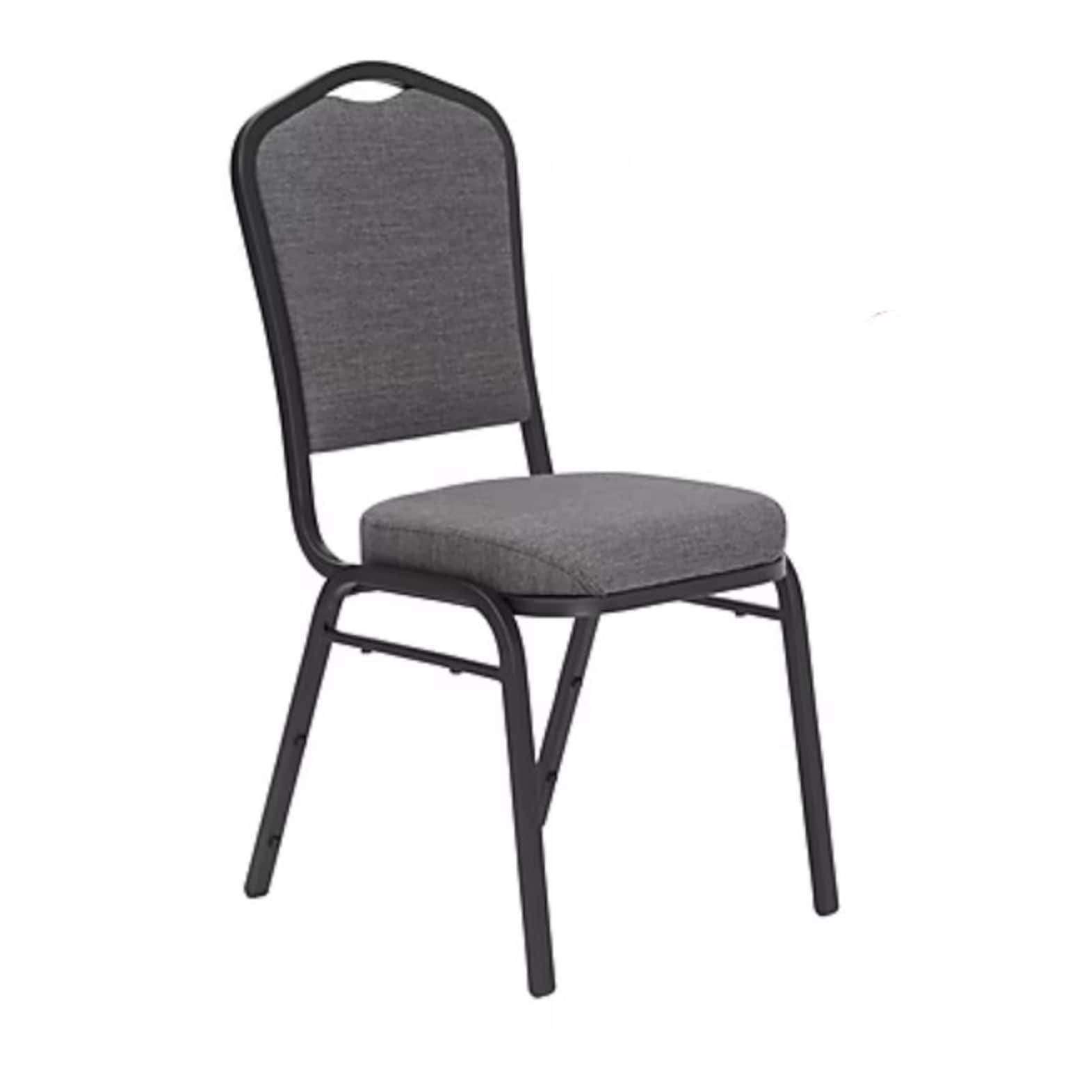 NPS 9300 Series Deluxe Fabric Upholstered Stack Chair, Natural Graystone/Black Sandtex, 20 Pack (9362-BT/20)