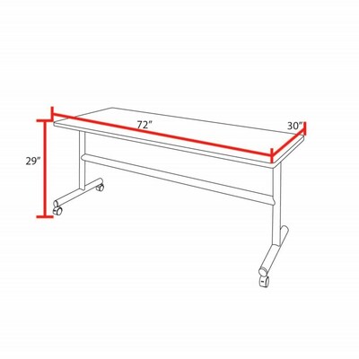 Regency Kobe Flip-Top Training Nesting Table, 72" x 30", Neo Walnut (MKFT7230NW)
