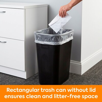Coastwide Professional Indoor Trash Can Without Lid, Black Soft Molded Plastic, 10.25 Gallon
