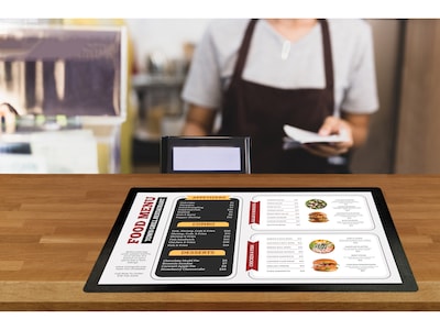 Excello Global Products Menu Holder, 11" x 17", Black (SPLS-MENU-1117C)