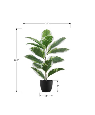 Monarch Specialties Inc. 27" Artificial Rubber Plant in Pot (I 9572)